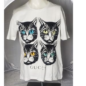 New Gucci Guccy mystic cats white shirt size small